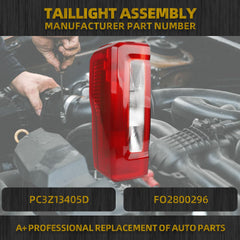Tail Light Assembly Halogen Type Compatible With 2023-2025 Ford F250 F350 Super Duty (No Blind Spot) Taillight Rear Lamp Left Driver Side Replace PC3Z13405D