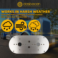 2PCS Watermelon Light Bracket Compatible with Peterbilt 359 379 389 and Other Commercial Trucks Kenworth 660 680 880 W900L and Other Models, Watermelon Light Mounting Plate Silver