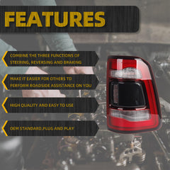 Right Passenger Side Tail Light Assembly Rear Lamp LED Compatible With Dodge Ram 1500 2019 2020 2021 2022 without blind spot (Black Cover)