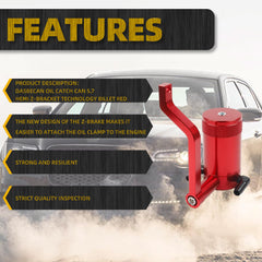 6.4L Billet Oil Catch Can with 5.7 Hemiz-Bracket Technology Compatible with 2011-2021 6.4L Hemi Dodge Challenger Charger Chrysler 300 Jeep Grand Cherokee Red