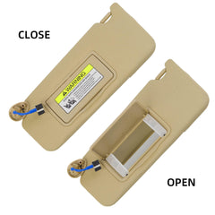 Beige Left Driver Side Sun Visor with Light Compatible with Honda Accord 2008-2017 Replaces# 83280-TA5-A51ZA