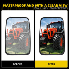 2 PCS Rear View Mirror Wide Angle Curved Mirror Compatible with Kubota Tractor B2650, L4740, LX2610, M-120, M100X, M105, M125X, M4-071, M4900, M4D-061, M4D-071 Replaces# 3F260-53342