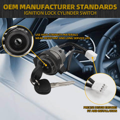 Ignition Lock Cylinder Switch with 2 Keys Compatible with Kia Soul Hatchback 2010-2013 1.6L 2.0L L4 Gas Replaces 81900-2KA30