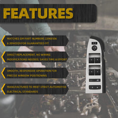 Window Master Switch Compatible with 2010-2013 Chevy/Chevrolet Silverado GMC Sierra Bezel Mirror Lock Without Power Folding Mirror Replace#22968506 20945129