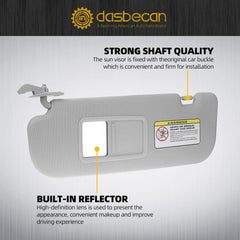 Gray Left Driver Side Sun Visor Compatible with Hyundai Elantra 2011 2012 2013 2014 2015 Replaces# 852103X000TX