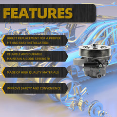 21-5341 Power Steering Pump With Pulley Compatible With Honda Accord EX/LX/DX 2.4L L4 2003-2008 Replaces# 96-5341 990-0656 56100RAAA01