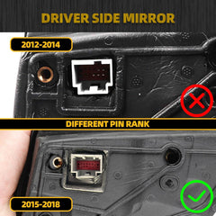 Left Driver Side Mirror Assembly Compatible with 2015-2018 Ford Focus Black Rearview Mirror w/Blind Spot, Power Glass and Turn Signal (5Pin)