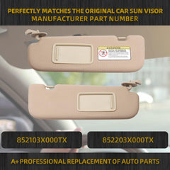 Beige Pair Sun Visor Compatible with Hyundai Elantra 2011 2012 2013 2014 2015 Replaces# 852103X000TX 852203X000TX
