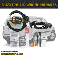 56170 Trailer Wiring Harness Compatible with 2012-2015 Honda Pilot 4-Pin Connector Towing Wiring Kit