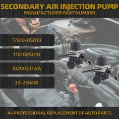 Exhaust Gas Circulating Secondary Air Injection Pump Compitable With 2007-2013 Land Cruiser LX570 Sequoia Limited Tundra Replaces# 17610-0S010 17610-0P010 17621-0S012(Pack of 2)