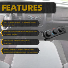 599-212 AC Heater Climate Control Panel Compatible with 01-04 Dodge Dakota 02-05 Dodge Ram 1500 2500 3500 Replace# 55055905AA 55055905AD 55055905AE