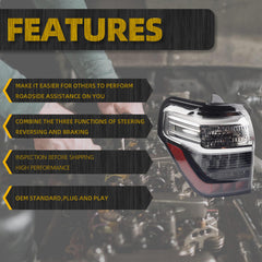 Left Driver Side Tail Light Compatible with 2014-2024 Toyota 4Runner Rear Tail Lamp Replace# 8156135392