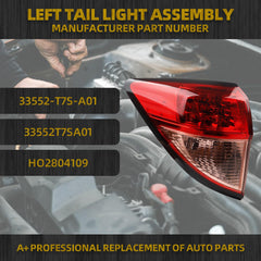 Driver Left Side Tail Light Assembly Compatible With 2016 2017 2018 Honda HRV LED Outer Rear Lamp Replaces # 33552T7SA01 HO2804109