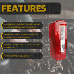 Tail Light Assembly Halogen Type Compatible With 2023-2025 Ford F250 F350 Super Duty (No Blind Spot) Taillight Rear Lamp Left Driver Side Replace PC3Z13405D