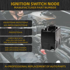 68292755AB Wireless Ignition Switch Node with Two Keys Compatible with Dodge Charger Challenger Chrysler 300 Magnum 2008 2009 2010 Replace #OE 68292755AA