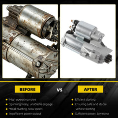 6692N Starter Motor Compatible with Ford V6 3.5L 07-19 Edge Explorer Flex Police Sedan SUV Taurus Lincoln Continental MKS MKT MKX MKZ Mercury Sable Replaces# 6692 8G1T-11000-AA 8G1Z-11002-A