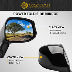 Right Passenger Side Black Door Mirror Compatible with 2012 2013 2014 2015 Honda Civic Power Glass Manual Folding Replace# HO1321261,76208TR0A01-PFM,76208TR6C01-PFM,76201TR0A01ZD, 76202TR0A01