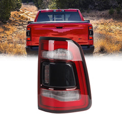 Right Passenger Side Tail Light Assembly Rear Lamp LED Compatible With Dodge Ram 1500 2019 2020 2021 2022 without blind spot (Black Cover)