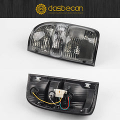 Right Passenger Side Tail Light Assembly Smoked Housing Compatible with Toyota Tacoma 2001-2004 Replaces 8155004060 TO2801139 Include Light Bulbs