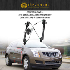 Power Window Regulator with Motor Front Right Passenger Side Compatible with Cadillac SRX 2010-2015 Saab 9-4X 2011 with Anti-Pinch Replaces#751-967 (7PINS)