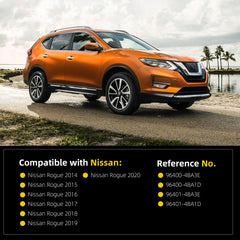 A Pair Sun Visor Compatible with 2014-2020 Nissan Rogue X-Trail Driver/Passenger Side Sunshade with Makeup Mirror Replace# 96401-4BA3E 96400-4BA1D(Gray)