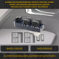 84820-0R040 White LED Master Power Window Switch Compatible with Toyota Tundra 2007-2021 Left Driver Side Power Window Switch Replace 848200R040