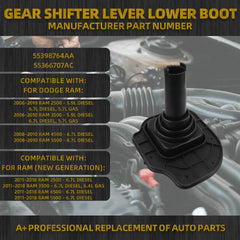 Gear Shifter Lever Lower Boot Compatible with 2006-2010 Dodge Ram 2500 3500 4500 5500 5.9L 6.7L Diesel 2011-2018 Ram 2500 6.7L Diesel OEM Replace 55398764AA 55366707AC