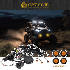 ATV UTV Turn Signal Kit With Horn Street Legal Kit Rocker Switch 4 Amber Blinker Lights Compatible with Polaris Ranger RZR XP 1000 Honda Pioneer Can-Am Maverick X3 Kawasaki CFMOTO
