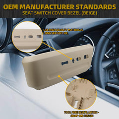 Left Driver Side Seat Switch Housing Compatible with 2015-2016 Ford Expedition Replaces CB FL1Z-14A707-CB GL1Z-14A707- Seat Switch Cover Bezel (Beige)