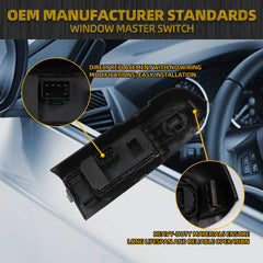 Window Master Switch Compatible with 2010-2013 Chevy/Chevrolet Silverado GMC Sierra Bezel Mirror Lock Without Power Folding Mirror Replace#22968506 20945129