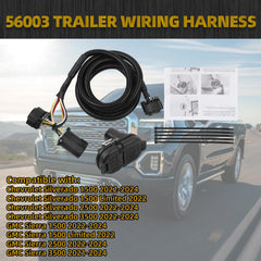 56003 Trailer Wiring Harness Compatible with 2019-2025 Chevrolet Silverado 1500 2500HD 3500HD GMC Sierra 1500 2500HD 3500HD 4-Pin Connector Towing Wiring Kit