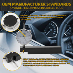 6434 Sleeve Height and Counter Bore Gauge and 3164606 Cylinder Liner Press Installer Tool Heavy Duty for Cummins ISX X15 Liner Press Replace# ST-269 3162461