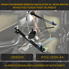 Front Right Passenger Side Power Window Regulator with Motor Assembly Comptible with Discovery L462 2017-2020 Replace #LR083210(6Pins)