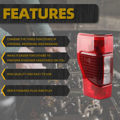 Right Passenger Side Tail Light Assembly Compatible with 2020 2021 2022 Ford F250 F350 Super Duty Blind Spot Module Can be Installed Rear Taillight