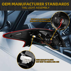 Tail Light Assembly Compatible with 2016 2017 2018 Nissan Altima Rear lamp Right Passenger Side 265509HS0A NI2805106