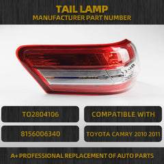 Left Rear Outer Tail Light Compatible with Toyota Camry 2010 2011 Clear Lens Lamp Replaces# TO2804106 8156006340 LH TO2805106 8155006340 RH