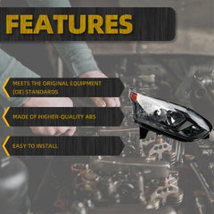 Right Passenger Side Headlights w/Bulbs Compatible with Ford Transit Connect 2014-2018 Black Trims Halogen Headlamp Replaces OEM DT1Z13008R FO2503327