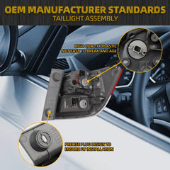 Halogen Left Tail Light Assembly Compatible with 2014-2017 Honda Odyssey Taillight Rear Lamp Driver Side Bulb Included Replace#HO2804104 33550TK8A11