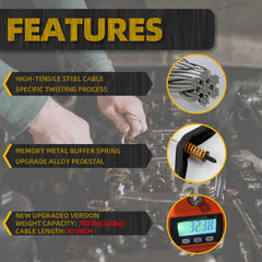 Upgraded Spare Tire Hoist with Offset Cable, Spare Tire Winch Carrier Compatible with RVs Trailers Trucks Motorhomes, Spare Tyre Holder, Spare Wheel Towing Winch Replaces# LC159056 159056