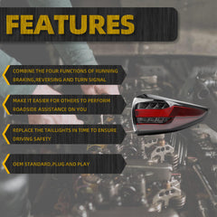 Right Passenger Side Tail light Compatible With 2019-2024 Nissan Murano Full LED Rear Light Replace #26550-9UF0C