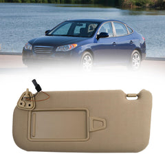 Left Driver Side Sun Visor with Vanity Light |Makeup Mirror| Compatible with Hyundai Elantra 2007-2010 Replace# 852012H0208M 85201-2H110-8M 85202-2H110-8M 85201-2H110-4W 85202-2H110-4W(Beige)