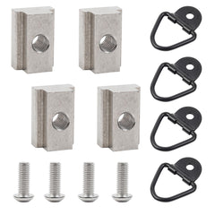 4 Set Truck Bed Rail Bolts Nuts Cargo D-Rings Tie Down Mount Kit Compatible with Nissan Frontier Titan W/Utili Track Bed Rail System