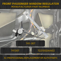 Front Passenger Side Power Window Regulator with Motor Assembly 6Pins Comptible with 2003-2007 Honda Accord(Sedan 4-Door Only) Replace #741-307