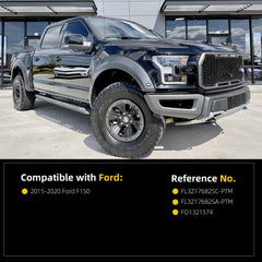Passenger Side Mirror Compatible with 2015-2020 Ford F150 22pin | Electric folding Heated Temp Sensor Camera Memory Blind Spot Turn Signal Lamp Clearnce Puddle Lamp Right Door Black