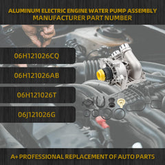 Aluminum Electric Engine Water Pump Assembly Replaces# 06H121026CQ 06H121026AB Compatible with 2008-2016 Audi A3 A4 A5 A6 Q3 Q5 TT VW Beetle CC Eos GTI Jetta Passat Tiguan 2.0L 2.0T
