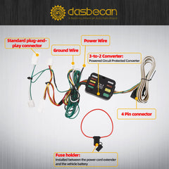 56350 Trailer Wiring Harness Compatible with 2013-2018 Toyota Avalon RAV4 2019-2023 Lexus ES350 ES250 ES300h 4-Pin Connector Towing Wiring Kit