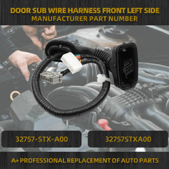 Sub-Wire Door Left Driver Front Side Compatible with 2007-2009 Acura MDX Base 3.7L V6 Models Door Harness Connector Replace #32757STXA00