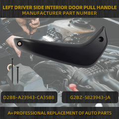 Left Driver Side Inner Door Pull Handle Compatible with Ford Fiesta 2011-2020 Manual Window Replaces# D2BB-A23943-CA35B8 G2BZ-5823943-JA