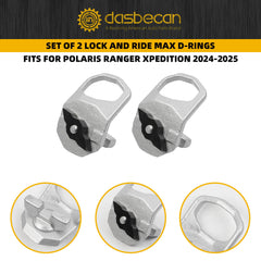 Set of 2 Lock and Ride Max D-Rings Compatible with Polaris Ranger Xpedition Models 2024-2025 Replaces# 2889620 2890894