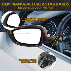 HO1320328 Door Mirror Driver Side Compatible with Honda Accord LX Sport 1.5T 2018-2022 Power | Non-Heated | Paint to Match Repalce# 76258-TVA-A02, Radiant Red Metallic